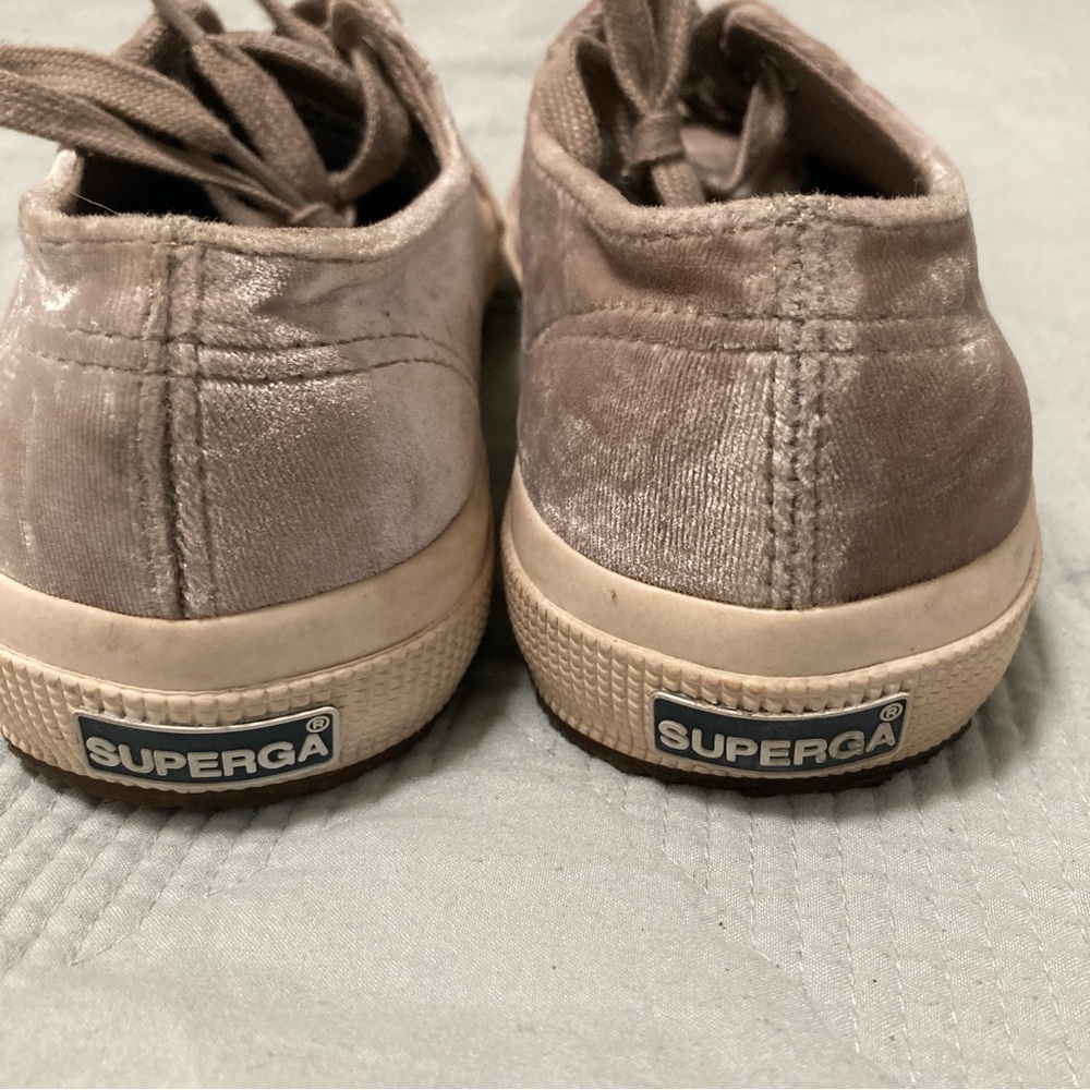 Superga Velvet Sneakers Skate Shoes Womens Size 7 Beige Tan S00DJRO - Picture 8 of 16